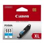 Γνήσιο Μελάνι CANON CLI-551CXL Cyan - 267 σελ. (6444B001)