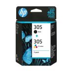 Γνήσιο Πακέτο 2 Μελανιών HP 305 1 x Black (120pgs) και 1 x Πολλαπλό (Cyan, Magenta, Yellow - 100pgs) - 6ZD17AE