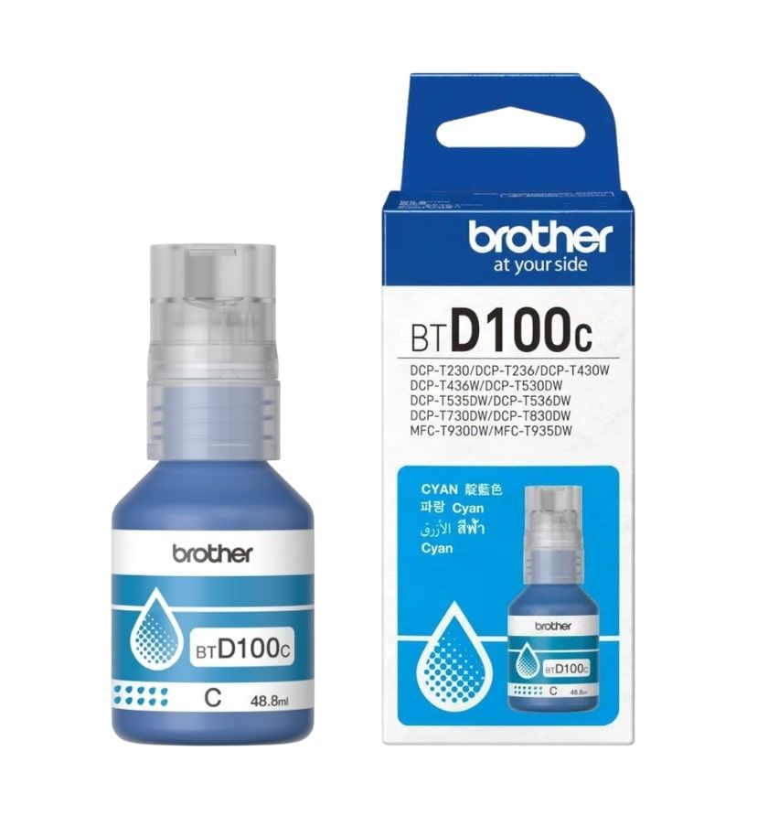 Γνήσιο Μελάνι BROTHER BTD100C Cyan - 5.000 σελ.