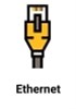 The Image indicates that the printer can be connected with an Ethernet cable 