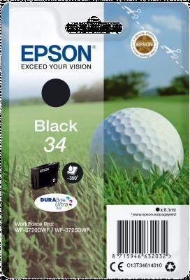 Μελάνι EPSON T346140 Black Γνήσιο - 350 σελ. (C13T34614010)