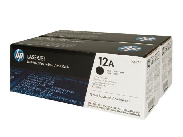 Toner 12A HP Dual pack Black - 2x2.000 σελ. (Q2612AD)