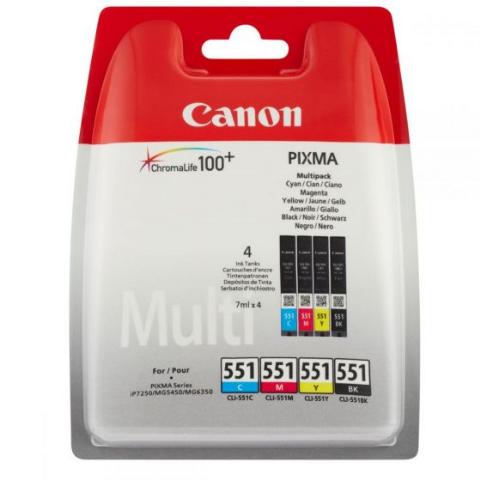Μελάνι CANON CLI-551 4x7ml ink Multi Pack (Black Cyan Magenta Yellow)