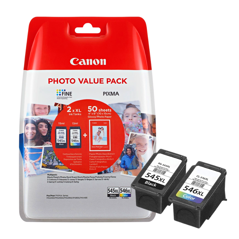 Πακέτο 2 Μελανιών Canon PG-545XL και CL-546XL Black & Colour - 2x300 σελ.  (8286B006)