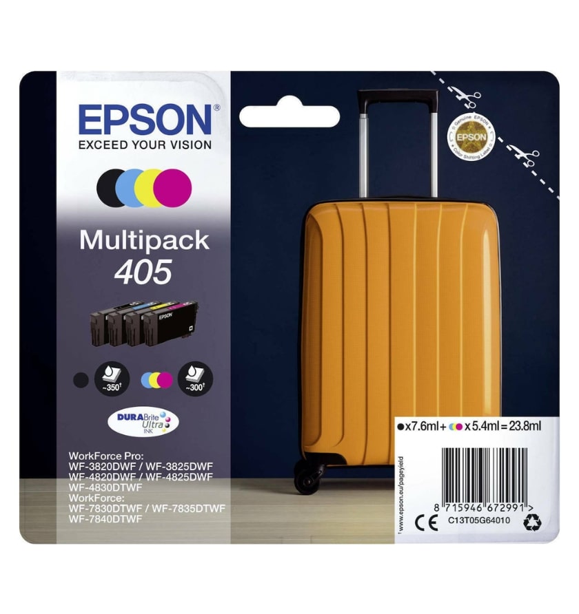 Πακέτο 4 Μελανιών EPSON 405 Multipack Black/Cyan/Magenta/Yellow - 4 x 300 σελ. (C13T05G64010)