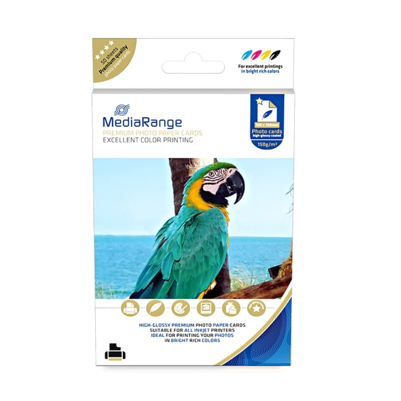 Φωτογραφικές Κάρτες MediaRange A6 High-Glossy για Inkjet Εκτυπωτές 150g/m² 50 Φύλλα (MRINK115)