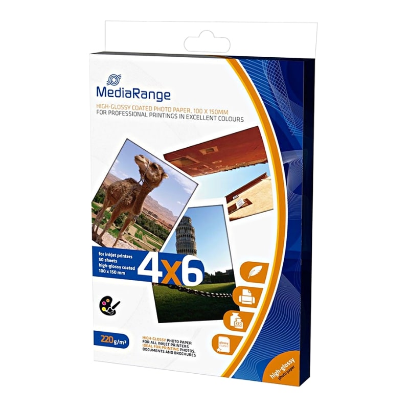 Φωτογραφικές Κάρτες MediaRange A6 High-Glossy για Inkjet Εκτυπωτές 220g/m² 50 Φύλλα (MRINK104)