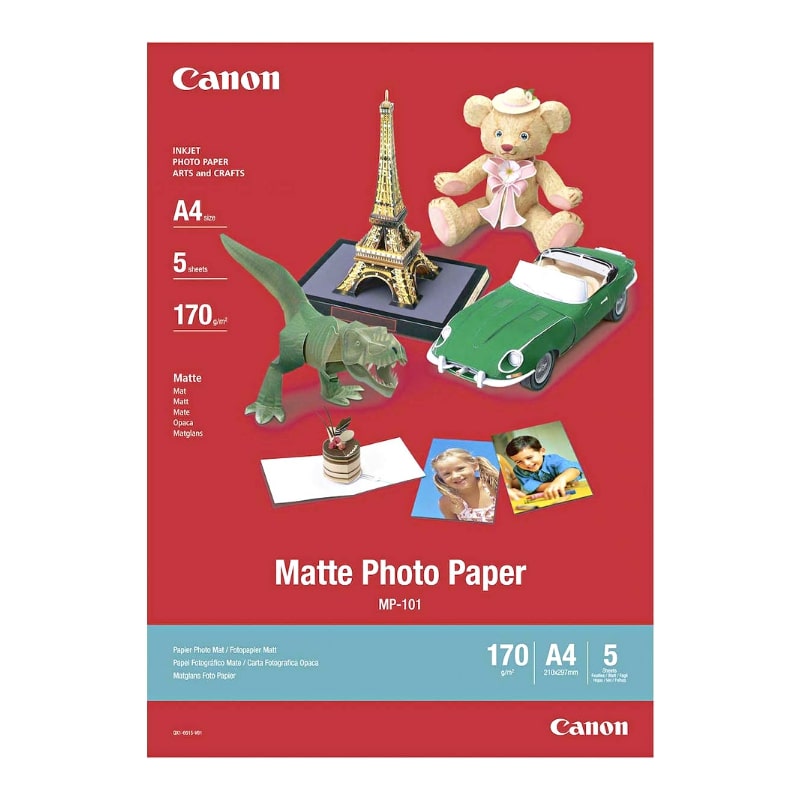 Φωτογραφικό Χαρτί CANON A4 Matte MP-101 170g/m² 5 φύλλα (7981A042AA)