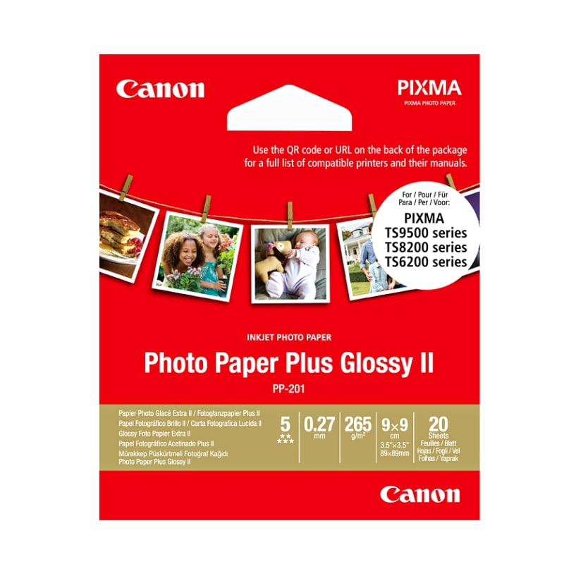 Φωτογραφικό Χαρτί CANON PP-201 9x9cm Plus Glossy II 265g/m² 20 Φύλλα (2311B070)