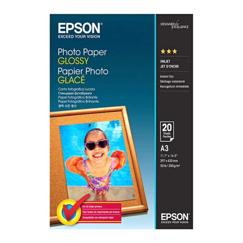 Φωτογραφικό Χαρτί EPSON A3 Glossy 200g/m² 20 Φύλλα (C13S042536)