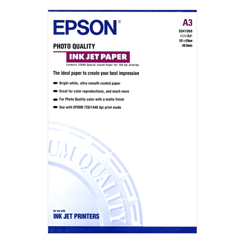 Φωτογραφικό Χαρτί EPSON A3 Matte 105g/m² 100 Φύλλα (C13S041068)