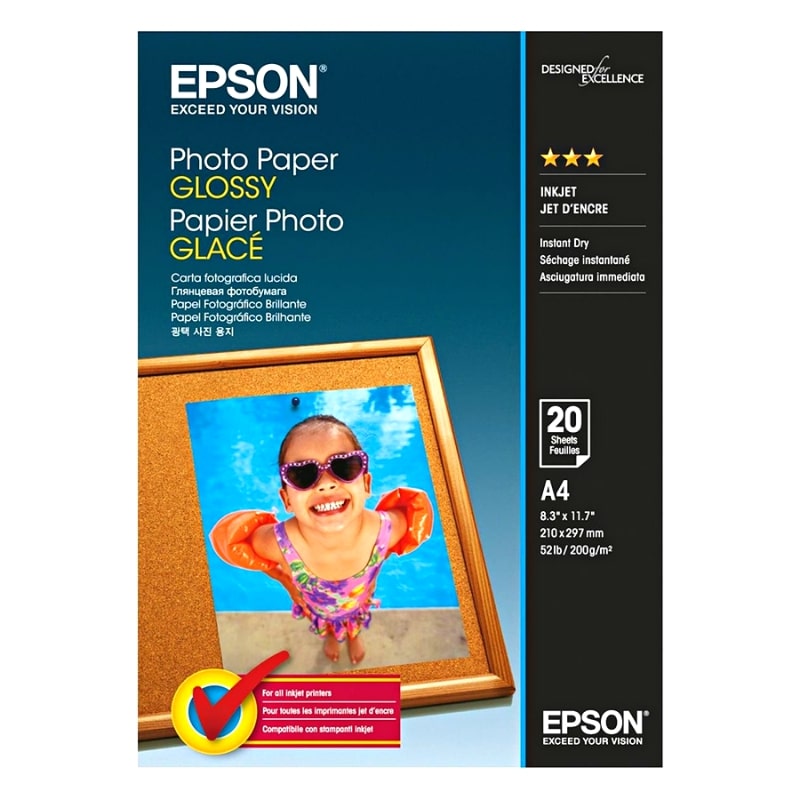 Φωτογραφικό Χαρτί EPSON A4 Glossy 200g/m² 20 Φύλλα (C13S042538)