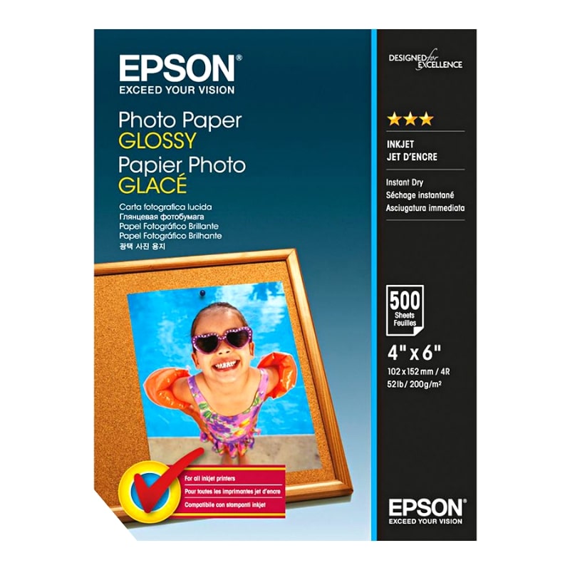 Φωτογραφικό Χαρτί EPSON A6 Glossy 200g/m² 500 Φύλλα (C13S042549)