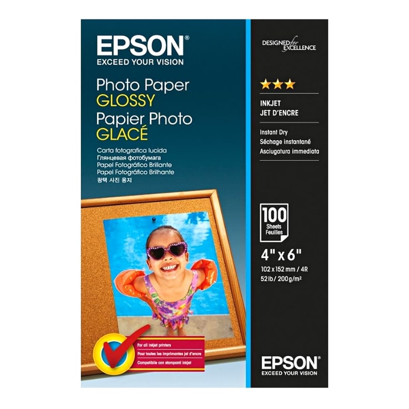 Φωτογραφικό Χαρτί EPSON Glossy A6 200g/m² 100 Φύλλα (C13S042548)