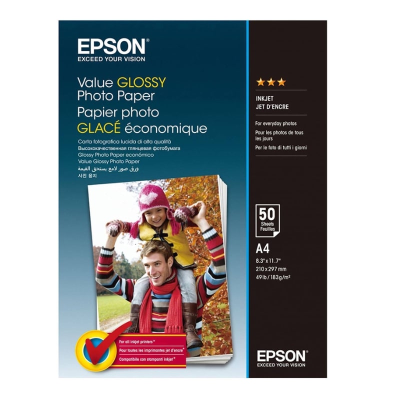 Φωτογραφικό Χαρτί EPSON Value Glossy A4 183g/m² 50 Φύλλα (C13S400036)