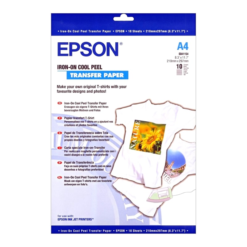 ΧΑΡΤΙ ΕΚΤΥΠΩΣΗΣ EPSON A4 Iron-On-Transfer 124g/m² 10 Φύλλα (C13S041154)