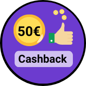 Η εικόνα οδηγεί τον επισκέπτει στη σελίδα του κατασκευαστή Canon στην Ελλάδα, για να εγγραφεί και να συμπληρώσει την αίτηση επιστροφής 50€ Cashback 